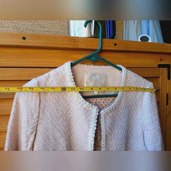 Tibi Collection Pink Tweed Cropped Jacket - Picture 9 of 10